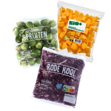 Spruiten, pompoenblokjes of rode kool